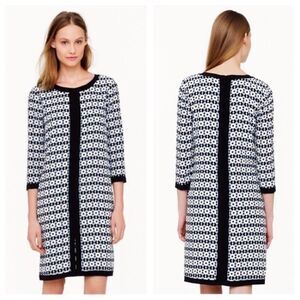 J Crew Geometric Diamond Tile Silk Shift Dress NWT